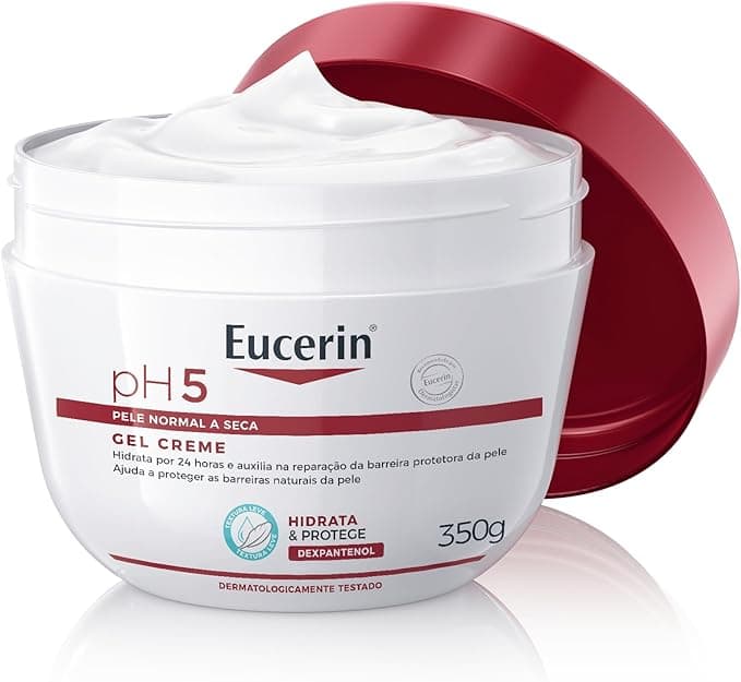 Gel Creme Hidratante Corporal PH5 350ml, Textura Ultraleve, Dexpantenol, Hidratação Diária, Pele Sensível e Seca